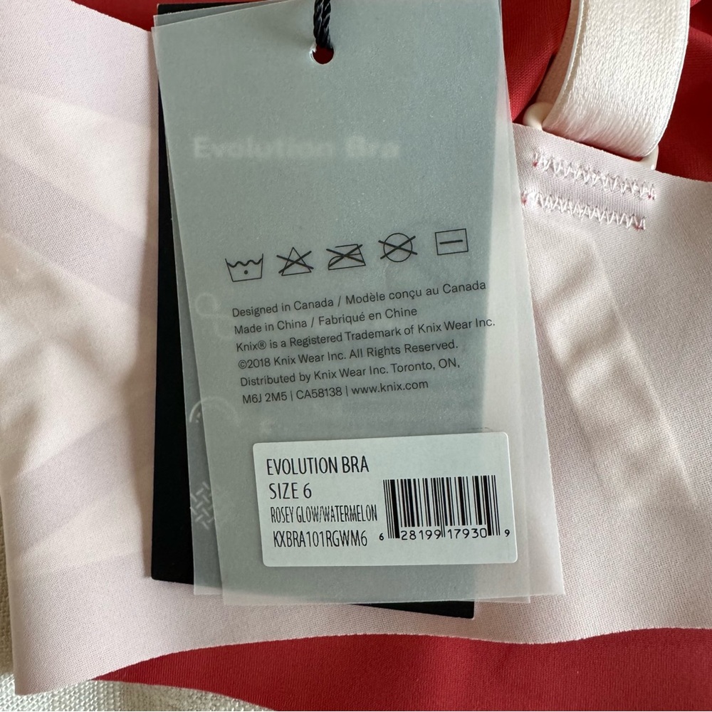 Knix Evolution Bra Rosey Glow Watermelon Size 6 Fits Band 32-34 Cup DD-E NWT - Picture 4 of 6